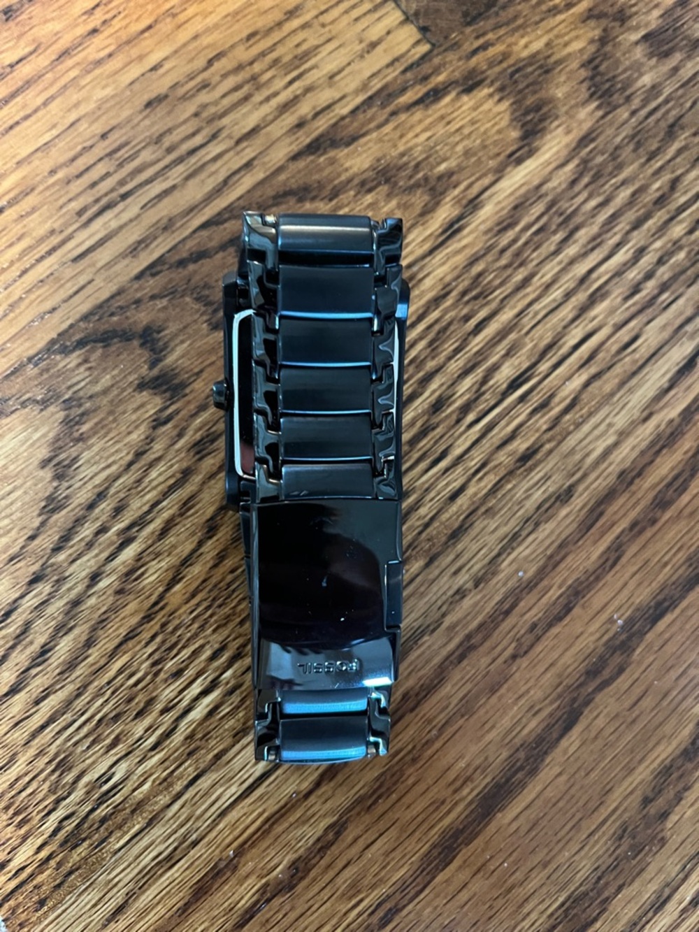 Fossil Men's Black Rectangular Stainless Steel Watch - Picture 4 of 7